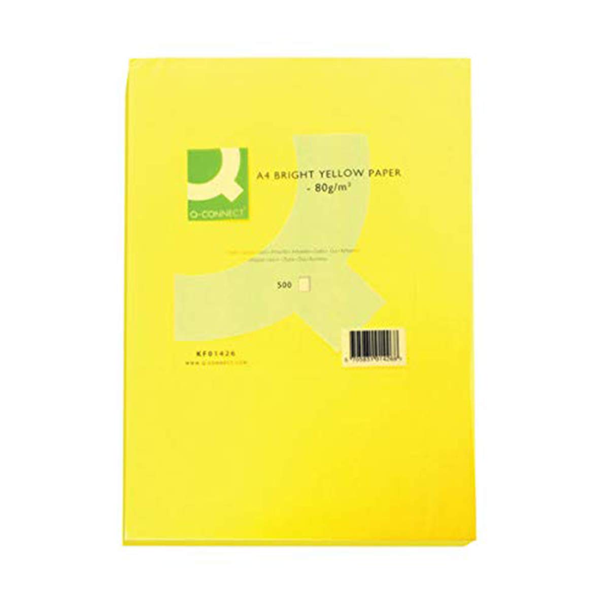 Q-Connect Bright Yellow Coloured A4 Copier Paper 80gsm Ream (Pack of 500)