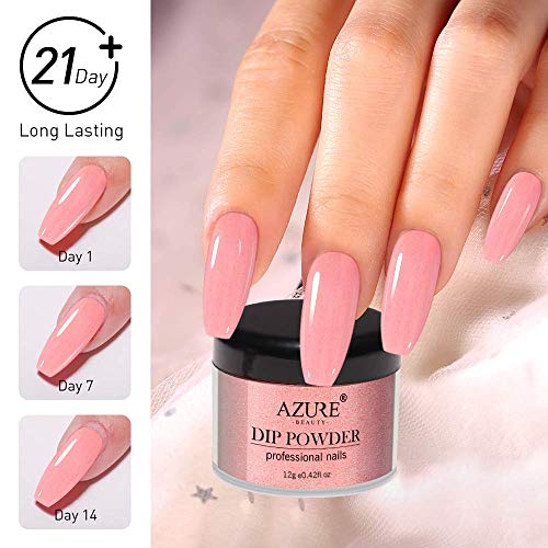 Dip Powder Nail Set, AZUREBEAUTY 10 Colors Nude Pink Gray Glitter