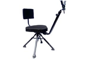 BenchMaster - Ultimate Comfort Hunting Chair - Lightweight, Portable, Durable with Adjustable Backrest & Quiet Gun Rest - Fits Most Stocks - Model: BMGBSC2