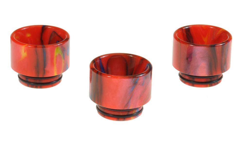 Armerah Anti Spit Back 810 Drip Tip eCig Mouthpiece Short/Extra-Wide Epoxy Resin 3 Pack Red — image 1