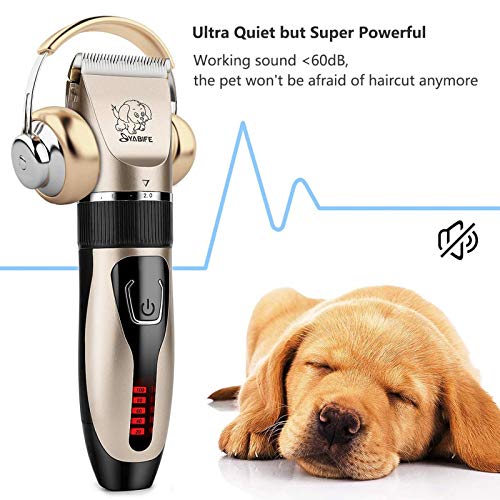 Dog Clippers, USB Rechargeable Cordless Dog Grooming Kit, Electric Pets