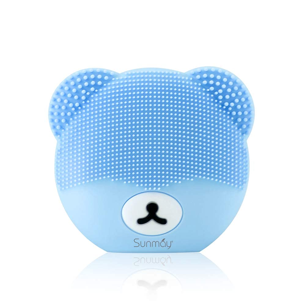【Sunmay Youth】- SUNMAY Sonic Facial Cleansing Brush, Silicone Waterproof Face Massager Anti-Aging Skin Cleanser for Face Cleansing and Massaging(Sky Blue)