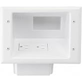 DataComm Electronics Media Wall Plate with 15 A/125 V Duplex Receptacle | Recessed Low-Voltage Wall Plate, In-Wall Cable Management, Hides up to 5 Cords, Cord Hider for Wall-Mounted TV