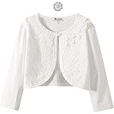 Girls Lace Bolero Shrugs Long Sleeve Cardigan Dress Cover Up Tops for Little Kid