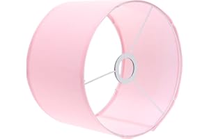 JOINPAYA Pink Linen Fabric Lamp Shade, 12-inch Diameter X 8-inch Height, Victorian Retro Style Small Table