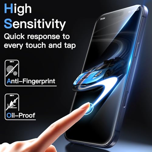 JETech Screen Protector for iPhone 17 Pro 6.3 Inches, Super Easy Installation Kit in 10 Seconds with Tray Alignment Only Step, Tempered Glass Anti-Fingerprint, 2 Units