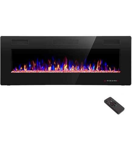 Water Vapor Electric Fireplace – Realistic Flame, Humidifier, Remote Control, Recessed Design - View #8