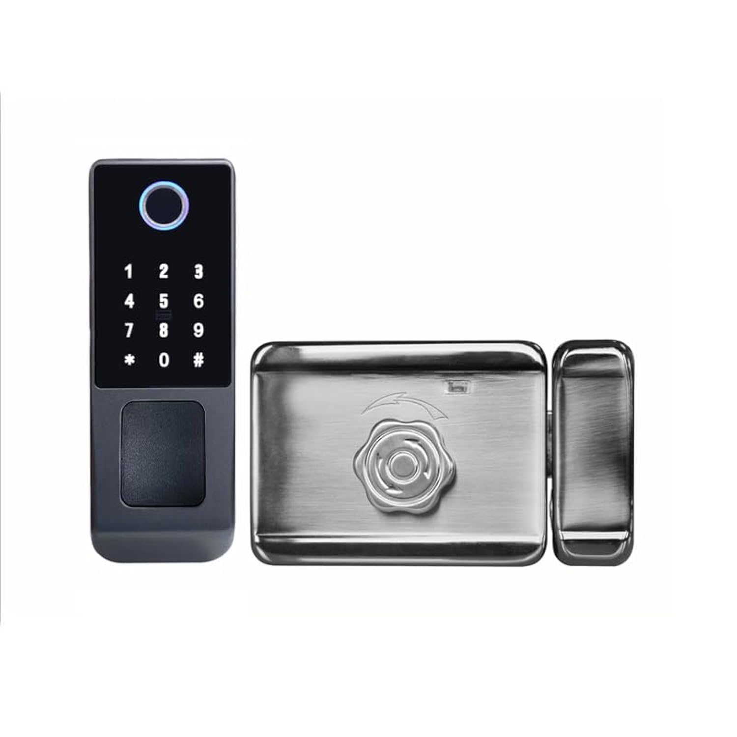 Photo 1 of Waterproof Outdoor Gate Smart Rim Lock Digital WiFi Fingerprint Electric Electronic Smart Door Lock with Tuya TTLock App