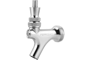 FERRODAY Upgraded Beer Faucet, All 304 Stainless Steel Beer Tap Keg Spout Beer Tower Faucet Beer Keg Faucet, Draft Beer Faucet Beer Tap Faucet Kegerator Tap Spout Kegerator Part Replacement Faucet