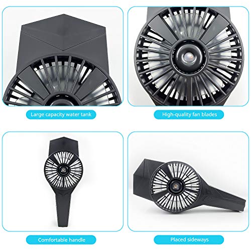 PHYLES Ventilateur Portable USB Rechargeable Mini Ventilateur de Poche d’Atomisation Portatif Ventilateur pour Voyage, Bureau, Extérieur, etc
