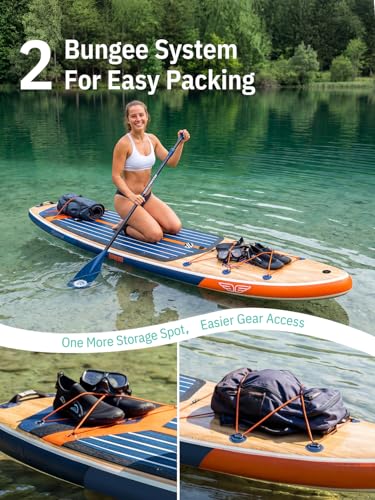 Niphean (Extra Large) Inflatable Paddle Board, SUP for 2+1 People/Family, Stand Up Paddle Board with (Beginner Friendly) StabilTrac™ Fin, Waterproof Phone Pouch, Paddle Boards for Adults, Gift Ideas