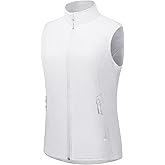 fit space Women's Softshell Vest Athletic Warm Up Sleeveless Scrub Jacket Zip Pockets Cycling Running Golf