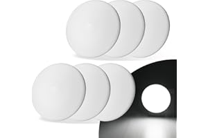 ULITECO RV Puck Lights, 4.5Inch RV Light Interior 12V, RV LED Ceiling Dome Lighting with ON/Off Switch, 500LM Camper Lighting Fixture for RV Boat Camper Trailer (6500K Cool White, 6PCS)