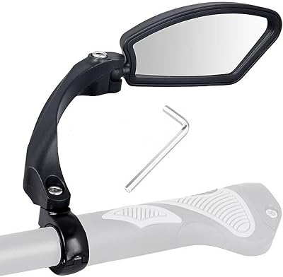 JZK Right Side Bike Mirror 360° Rotatable Stainless Lens 21–26mm Clamp