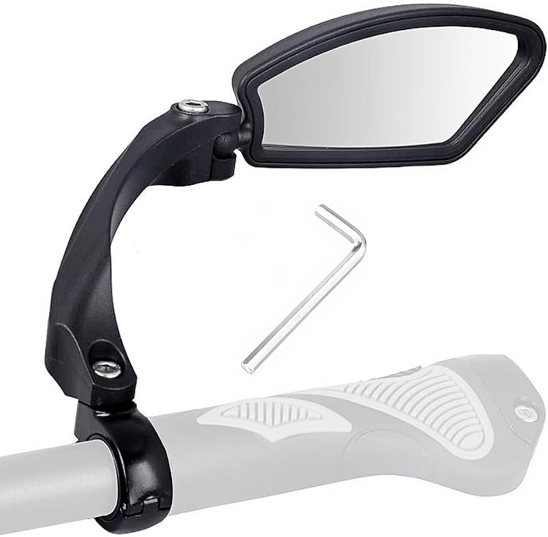 JZK Right Side Bike Mirror 360° Rotatable Stainless Lens 21–26mm Clamp