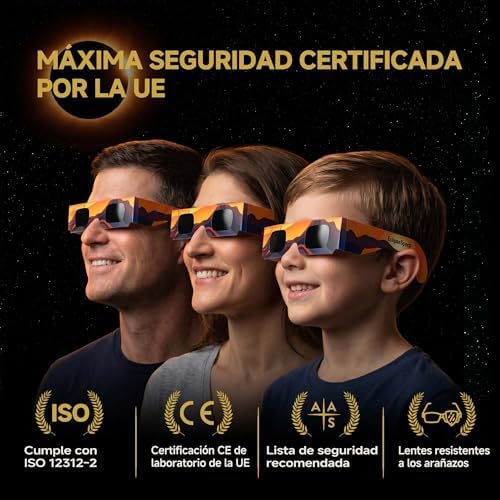 Gafas Eclipse Solar Homologadas, CE y EN ISO 12312-2