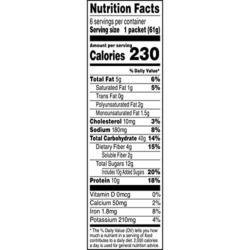 Quaker, Protein Instant Oatmeal, Banana Nut, 12.9 Oz, 6 Count (Pack of