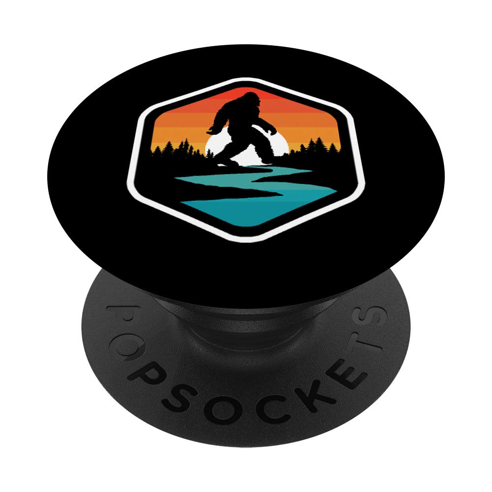 Vintage Bigfoot Outdoor 80s Hexagon Badge Graphic PopSockets Grip and Stand for Phones and Tablets