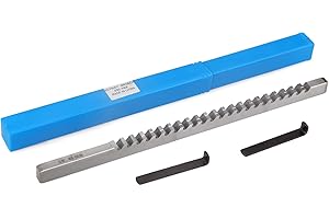 ICZW Keyway Broach HSS Keyway Cutting Tool for Lathe Inch Size Broaches with Shim (1/2" Broach, Type D)