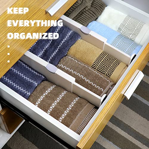 ZNCMRR Drawer Organizer 6 Pack Dresser Drawer Organizers 4”High Expandable from 1117 Inches
