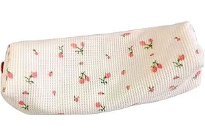 Cute Simple Style Little Flowers Pencil Bag Cotton Large Capacity Pencil Case Supplies Girls Stationery Storage Bag Attractiv