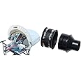 Rousseau 5000 Dust Solution for Miter Saws, Silver & POWERTEC 70322 4" to 2-1/2" Reducer and 4" Dust Control Flex Cuff with Hose Clamps, Black