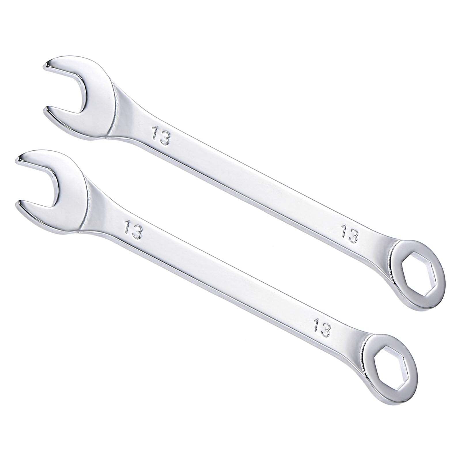 CoCud Combination Wrench, 13mm Metric Box Open End 6-Point Design 15-Degree Offset, Double Ended Box and Open End - (Applications: for Repairs), 2-Pieces