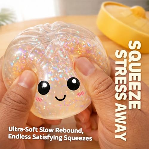 Glitter Dumplings - Rainbow Glittering Dumpling Squishy Mystery Box，Mystery Dumplings Squishy Glitter (Blind Box)