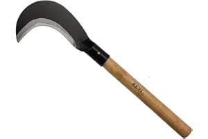 KEYI King of The Sickle - Clearing Tool, Manganese Steel Blade/Hardwood Handle Hand Held, Professional for Vines, Undergrowth and Small Saplings