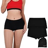 ORGANICKID Womens Organic Cotton Boxer Briefs Underwear Seamless Boyshort Soft GOTs Certified Panties in Gift Bag pack of 2
