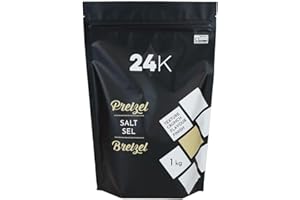 24K Pretzel Salt - 1kg (2.2lb) | Familiar Crunch, Coarse Food Grade Salt, Enhance Your Homemade Pretzels, Breads, and Other B