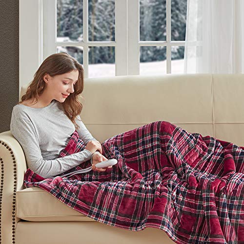 Degrees of Comfort Plush Sherpa Electric Heated Throw Blanket for
