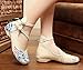 AvaCostume Womens Embroidery Rubber Sole Summer Wedges Sandals Fashion Dress Shoes for Cheongsam, Beige, 37
