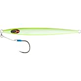 Nomad Design Deep Water Fishing - Erratic Action Trigger for Predators, Fast Sinking &amp; BKK Jig Assist Hooks The Streaker 60G - 2oz - Chartreuse White Glow