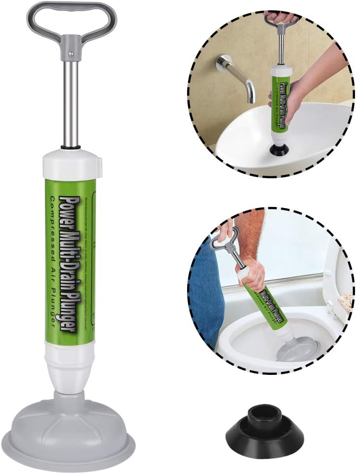 Samshow Toilet Plunger Powerful Manual Multi Drain