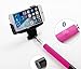Aggressive Products - Bluetooth Selfie Stick Monopod 3-in-1 Self Portrait with built-in Bluetooth Remote Shutter With Adjustable Phone Holder for iPhone 6, iPhone 6 Plus, iPhone 5 5s 5c, Android (Pink)