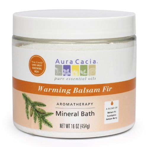Aura Cacia Aromatherapy Mineral Bath, Warming Balsam Fir, 16 ounce jar (Pack of 2)