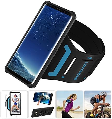 LOVPHONE Samsung Galaxy S8 Armband & Armour Case Set Multifunctional Sport Running Armband + Premium Protective Case with Kickstand for Galaxy S8,Soft Elastic Strap with Key Holder