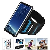 Samsung Galaxy S8 Plus Armband & Armour Case Set-LOVPHONE Multifunctional Sport Running Armband + Premium Protective Case with Kickstand for Galaxy S8 Plus,Soft Elastic Strap with Key Holder(Black)-S