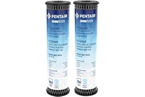 Pentair OMNIFilter TO1 Carbon Water Filter, 10-Inch, Standard Whole House Carbon Wrap Sediment and Taste & Odor Replacement Filter Cartridge, 10" x 2.5", 5 Micron, Pack of 2