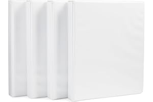 鶹 Basics Lot de 4 classeurs à 3 anneaux avec anneau en D durable de 2,5 cm et superposition transparente pour le rangeme