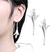 Huayang| One Pair Elegant Orchid Earrings 925 Sterling Silver Women Gift Wedding Engagement Party