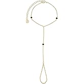 Dainty Hand Chain Bracelet for Women – Adjustable Ring Bracelet Hand Chain with AAA CZ Tarnish-Resistant Jewelry for Small to Medium Hands