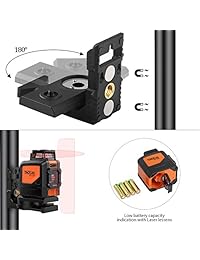 Nivel láser SC L03 98ft Crossline autonivelación   Línea horizontal de 360 grados   Base giratoria magnética, bolsa de transporte, 2 modos de pulso: clase láser 2 (IEC EN60825 1 2014), 1 mW de salida de alimentación