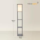 MiniSun Grey Wooden Floor Lamp with Storage Shelves 159cm 10W Bulb view 4