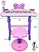 Kiddie Play Electronic 37-Key Toy Piano Keyboard for Kids with Real Working Microphone and Stool (Pink)