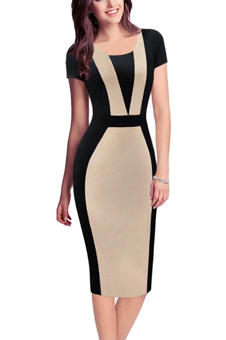 REPHYLLIS Women Vintage Summer Round Neck Business Working Cocktail