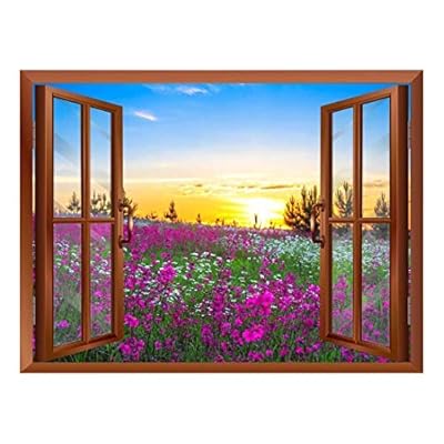 Wall26 - Beautiful Summer Sunrise Over a Blossoming Meadow Removable Wall Sticker/Wall Mural - 36