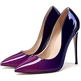 XINIUNIU High Heels for Women Pumps Gradient Patent Leather 4.7 inches/12CM Formal Sexy Fashion Stiletto Dress Wedding Shoes Pointed Toe