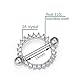 vcmart 2pcs Circle of Life Nipplerings Clear Gems Shields 14G